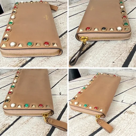 Valentino Rockstud zippy zip-around leather wallet - Picture 12 of 16